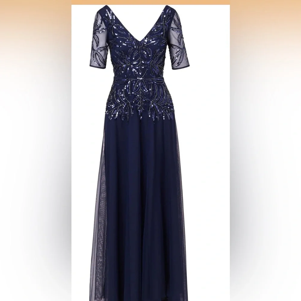 Elegant Navy Evening Gown